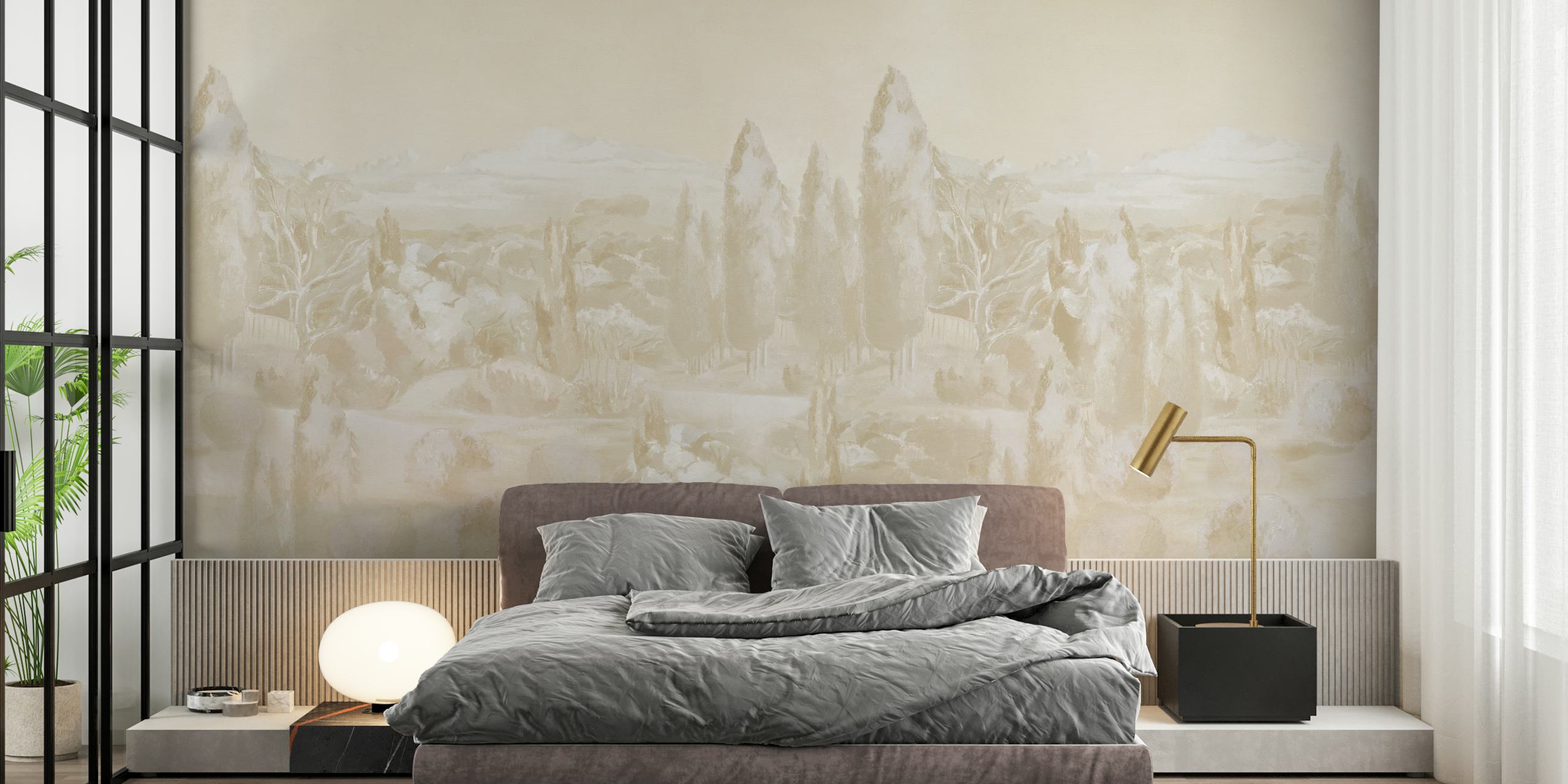 Neutral Shades Ivory ταπετσαρία σε ένα δωμάτιο