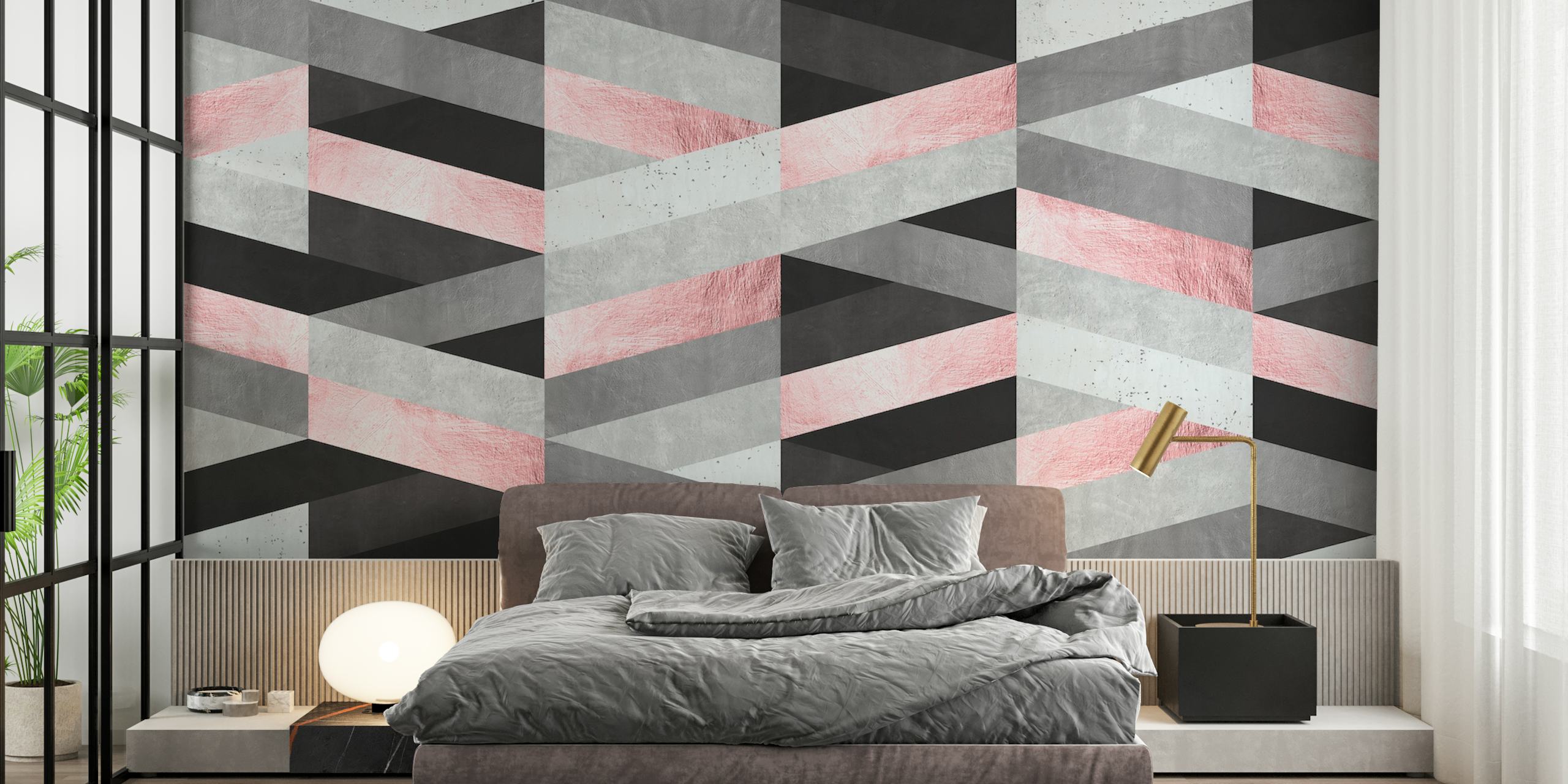 Pink fashion art wallpaper in a modern room