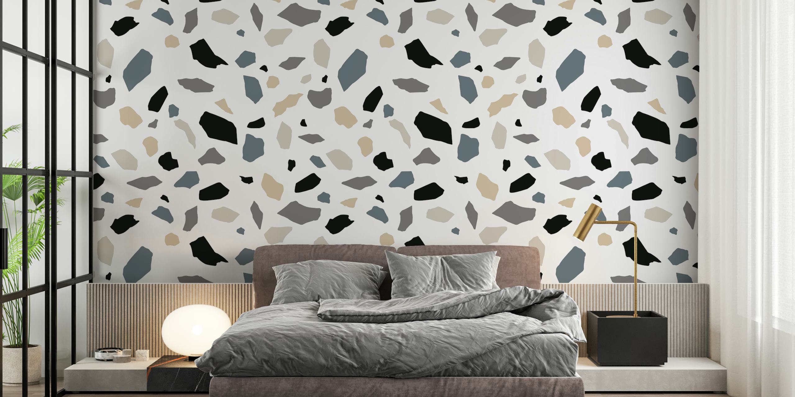 Mosaic Abstract 1 wallpaper in a modern room