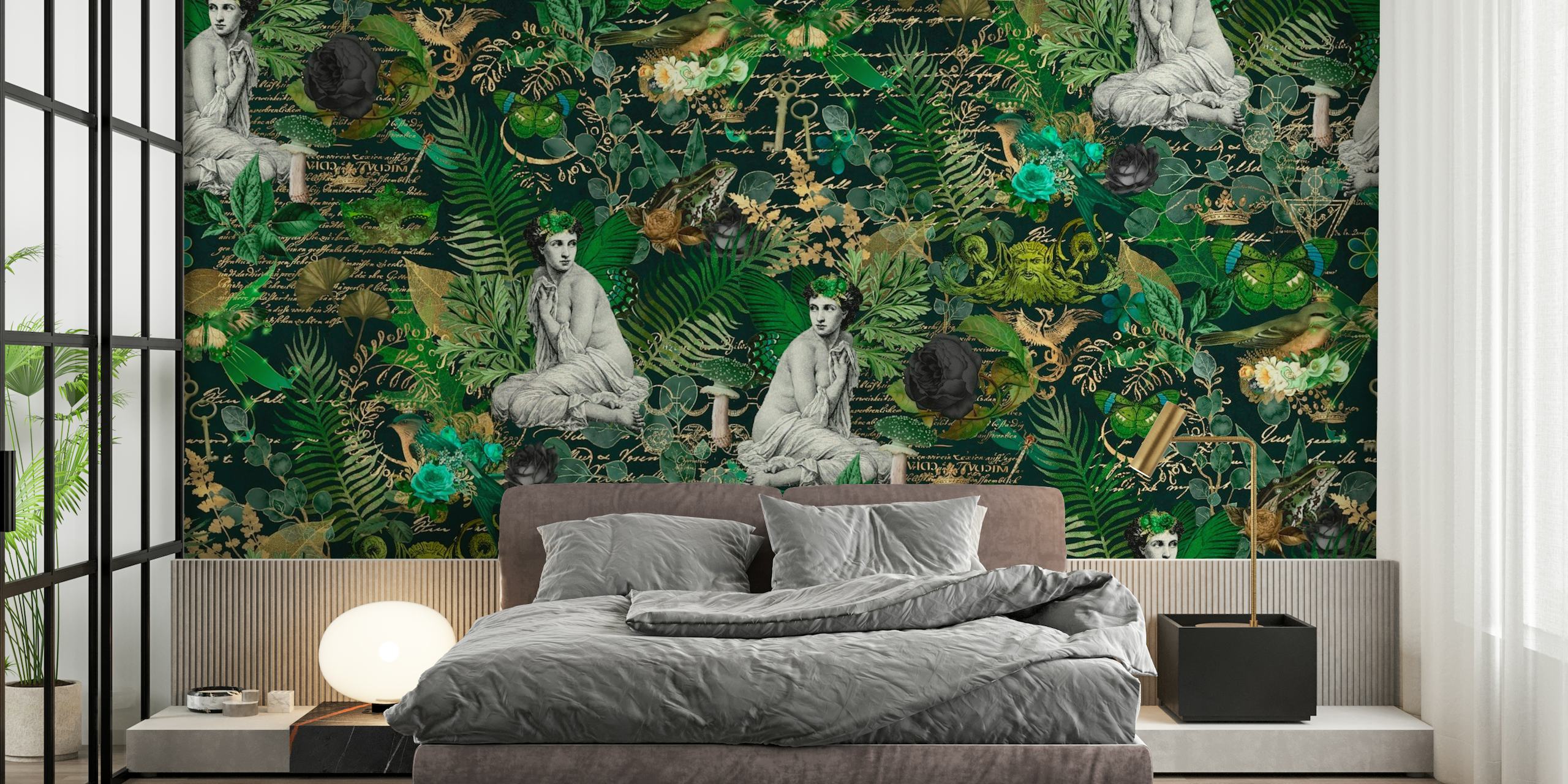 Mystic Mythology Forest Green wallpaper