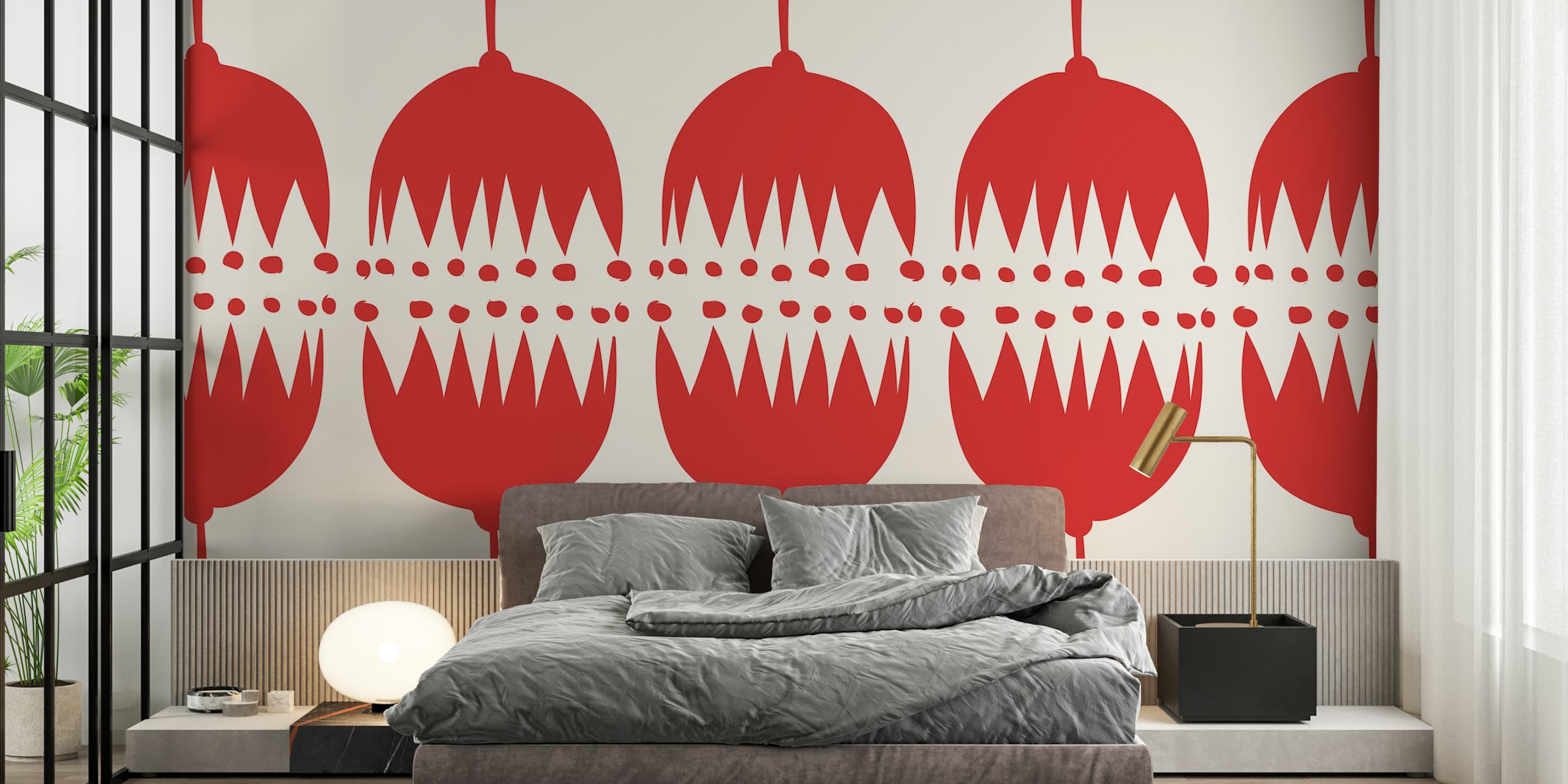 70s Funky Garden wallpaper displayed in a room