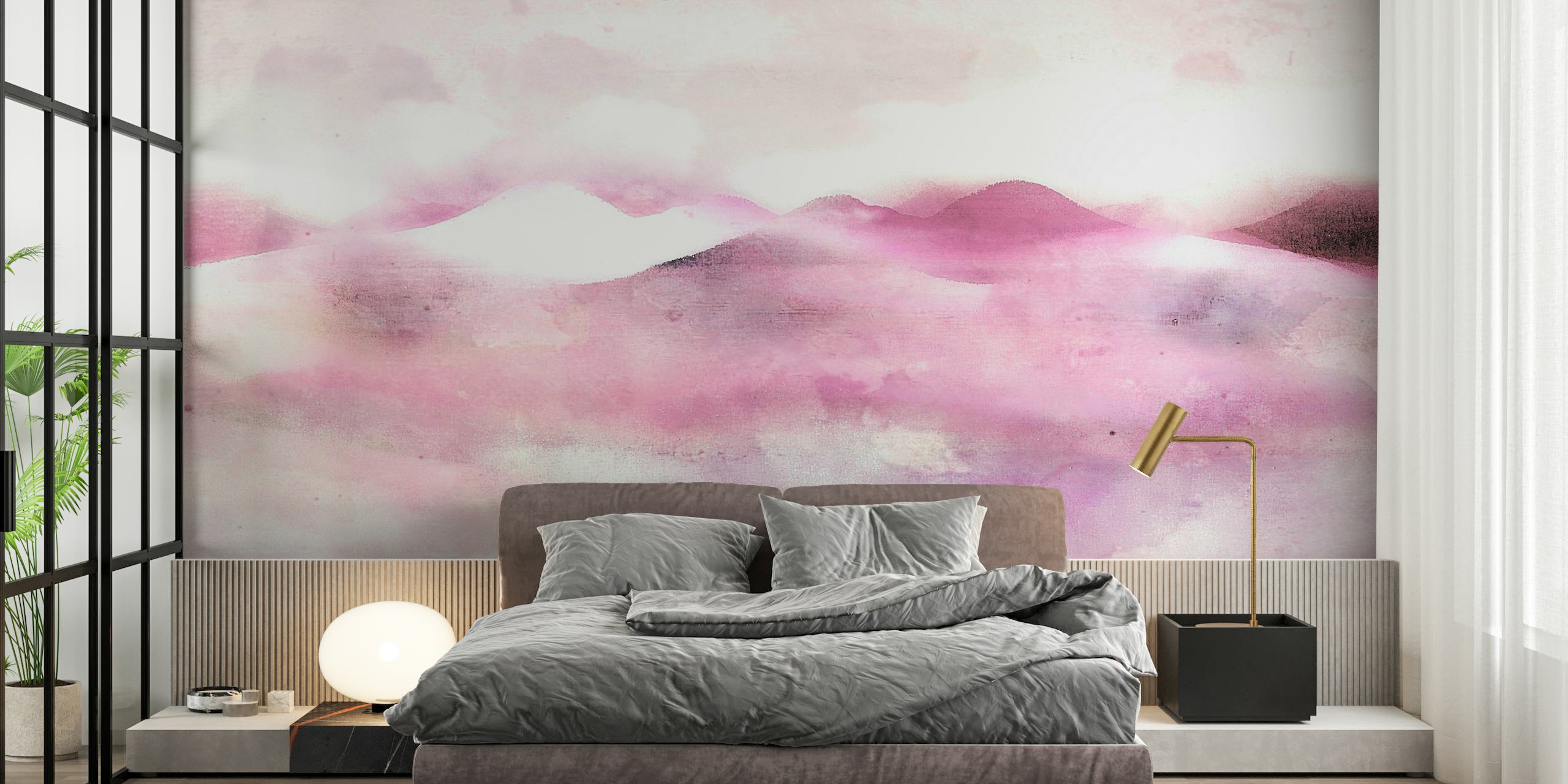 Japandi Dream Magenta wallpaper