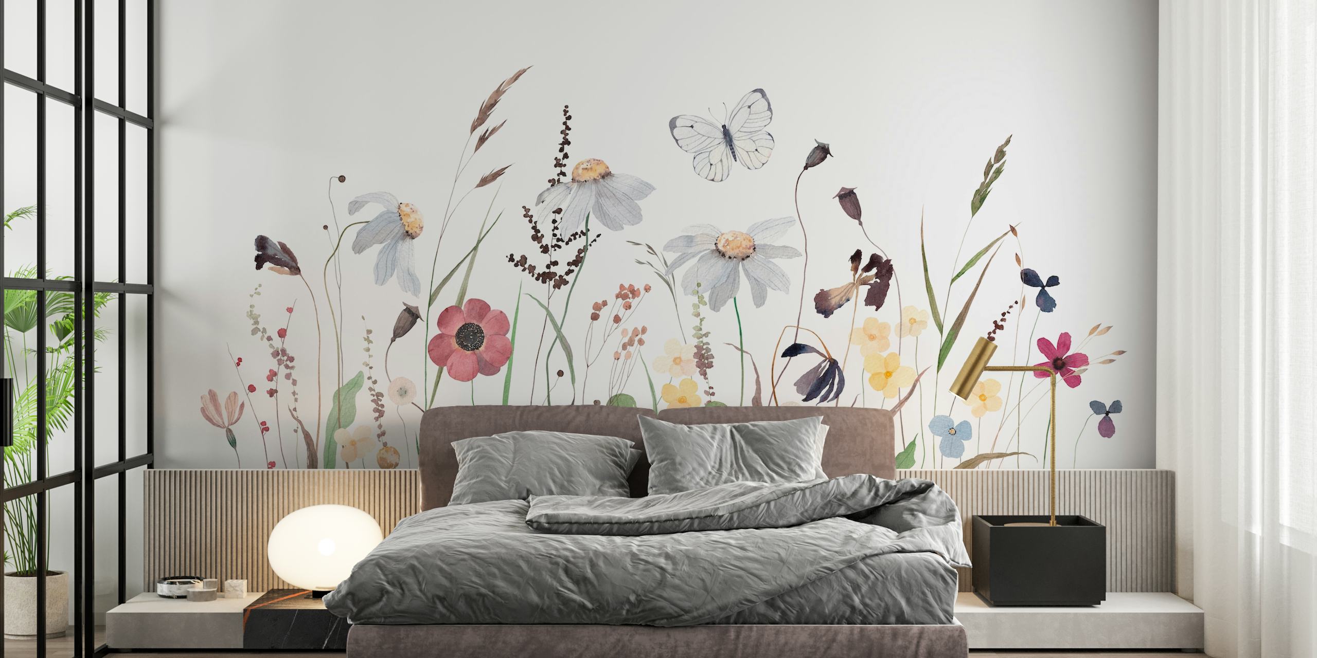 Wildflowers watercolor tapeta u sobi