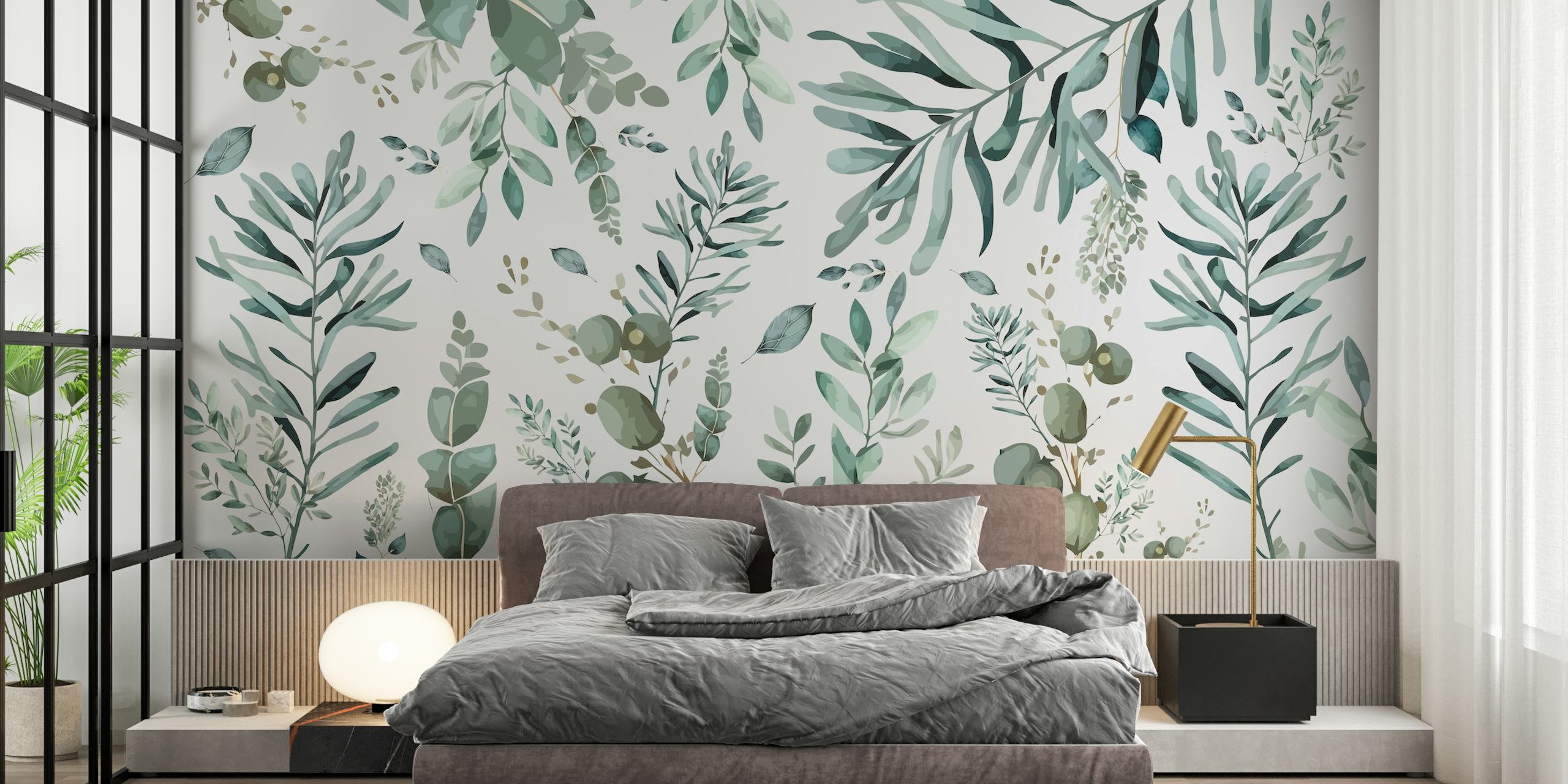 Tapeta Botanic leaf v nastavení pokoje