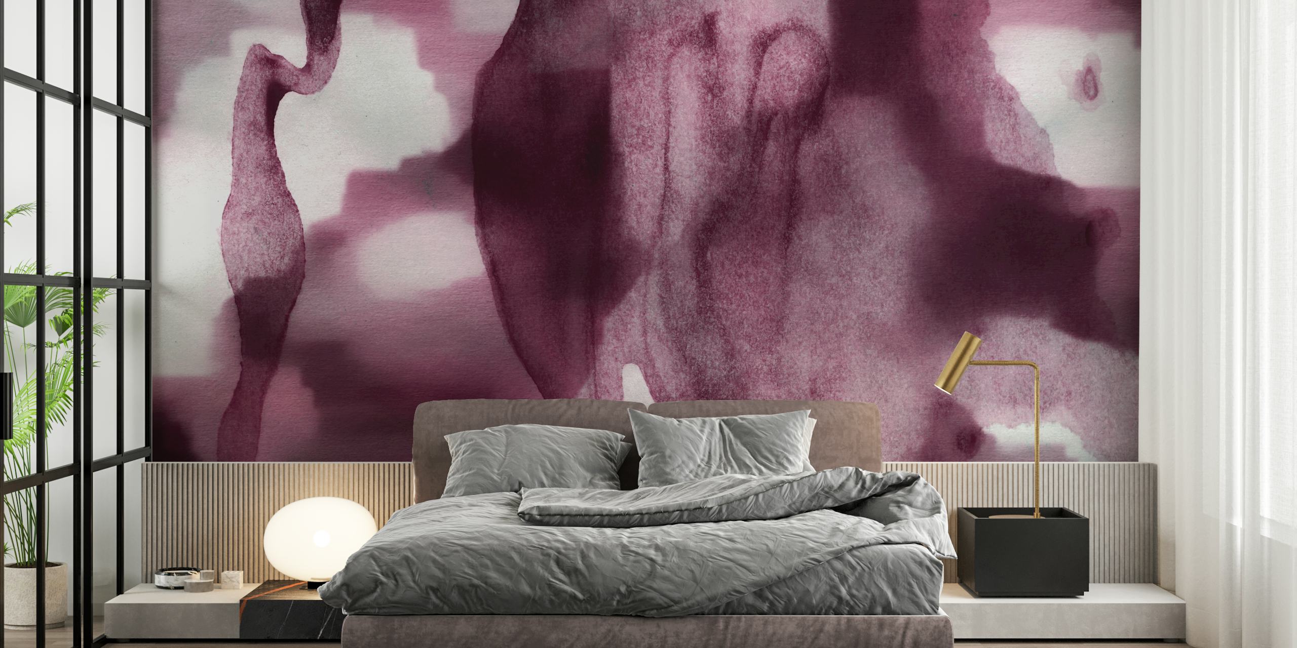 Crazy Magenta Universe wallpaper in a room