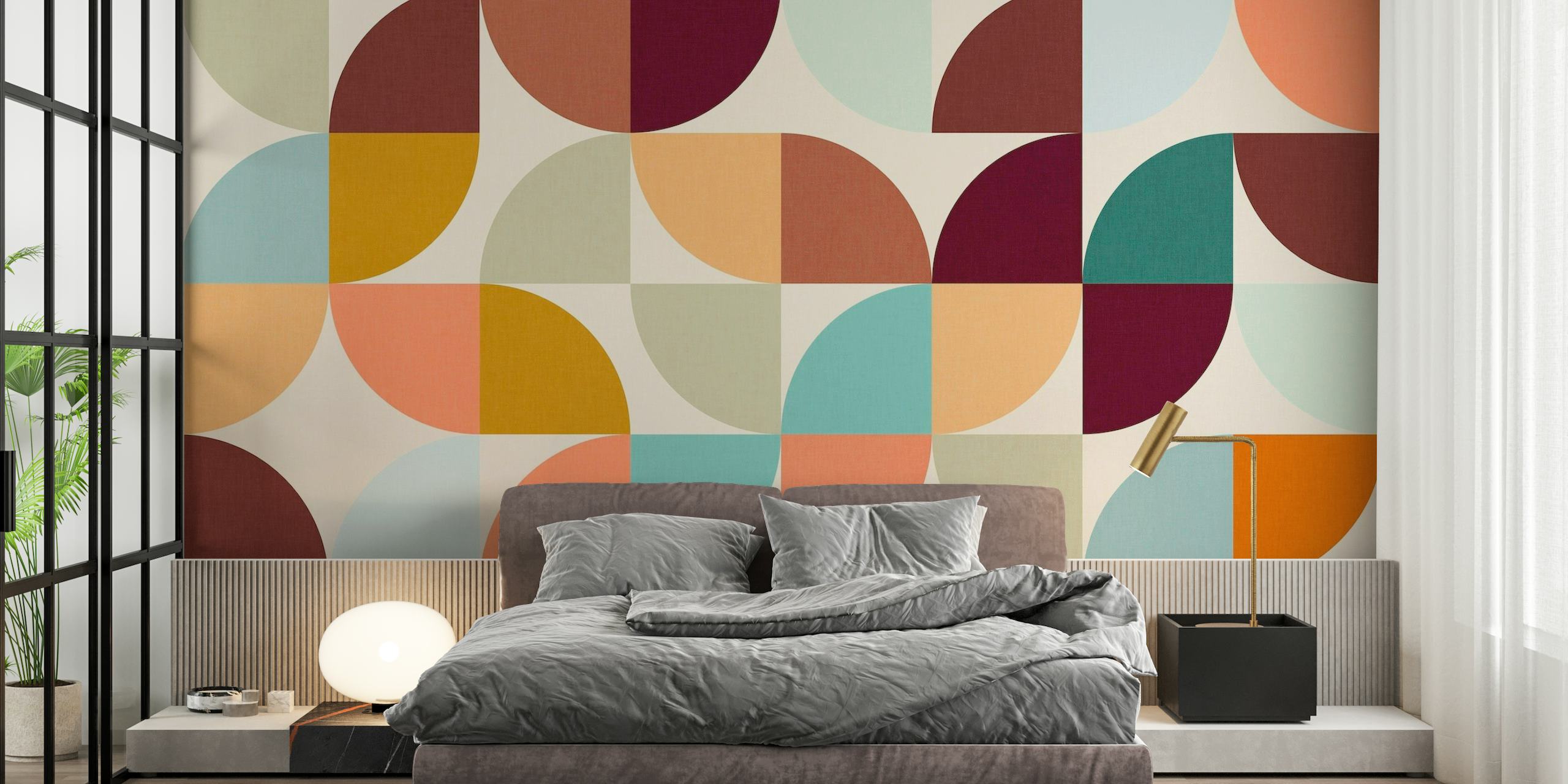 Mid Century Geometric Bauhaus Pastel wallpaper
