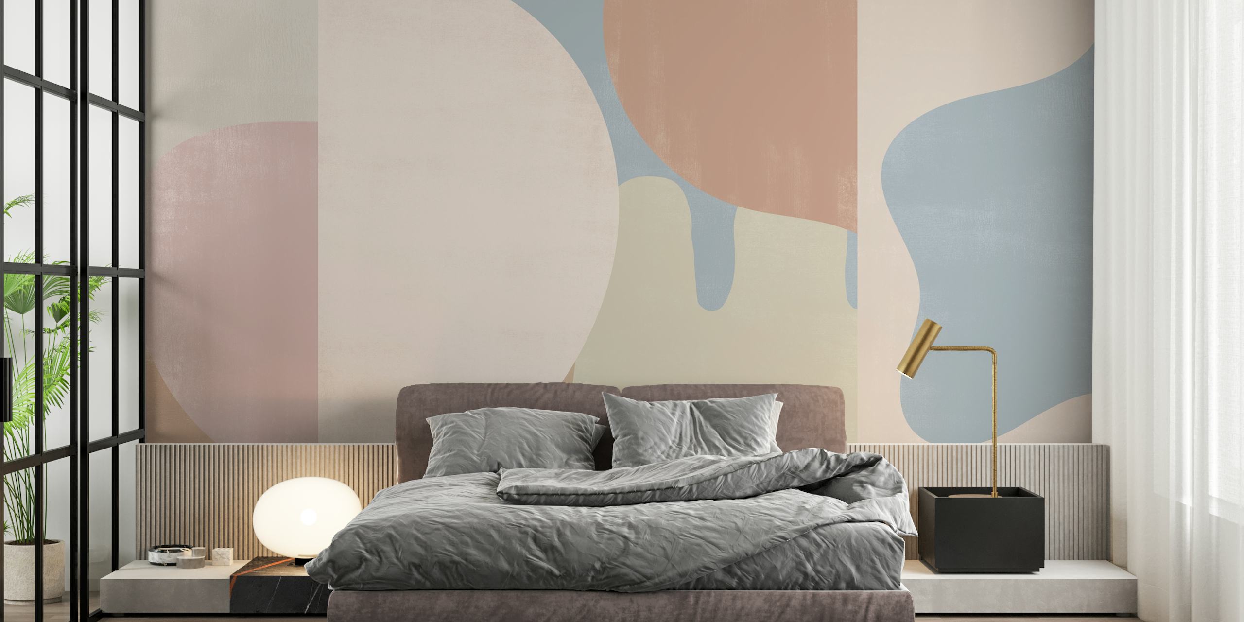 Abstract Happy papel pintado exhibido en una habitación