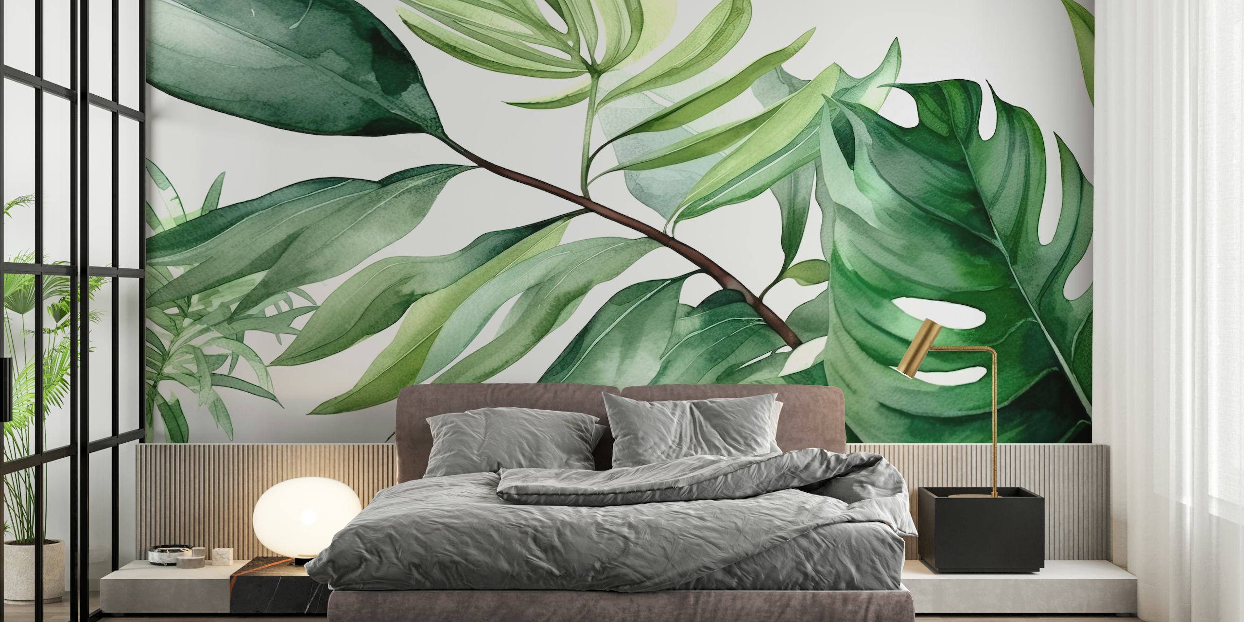 Foliage Wallpaper Displayed In A Room