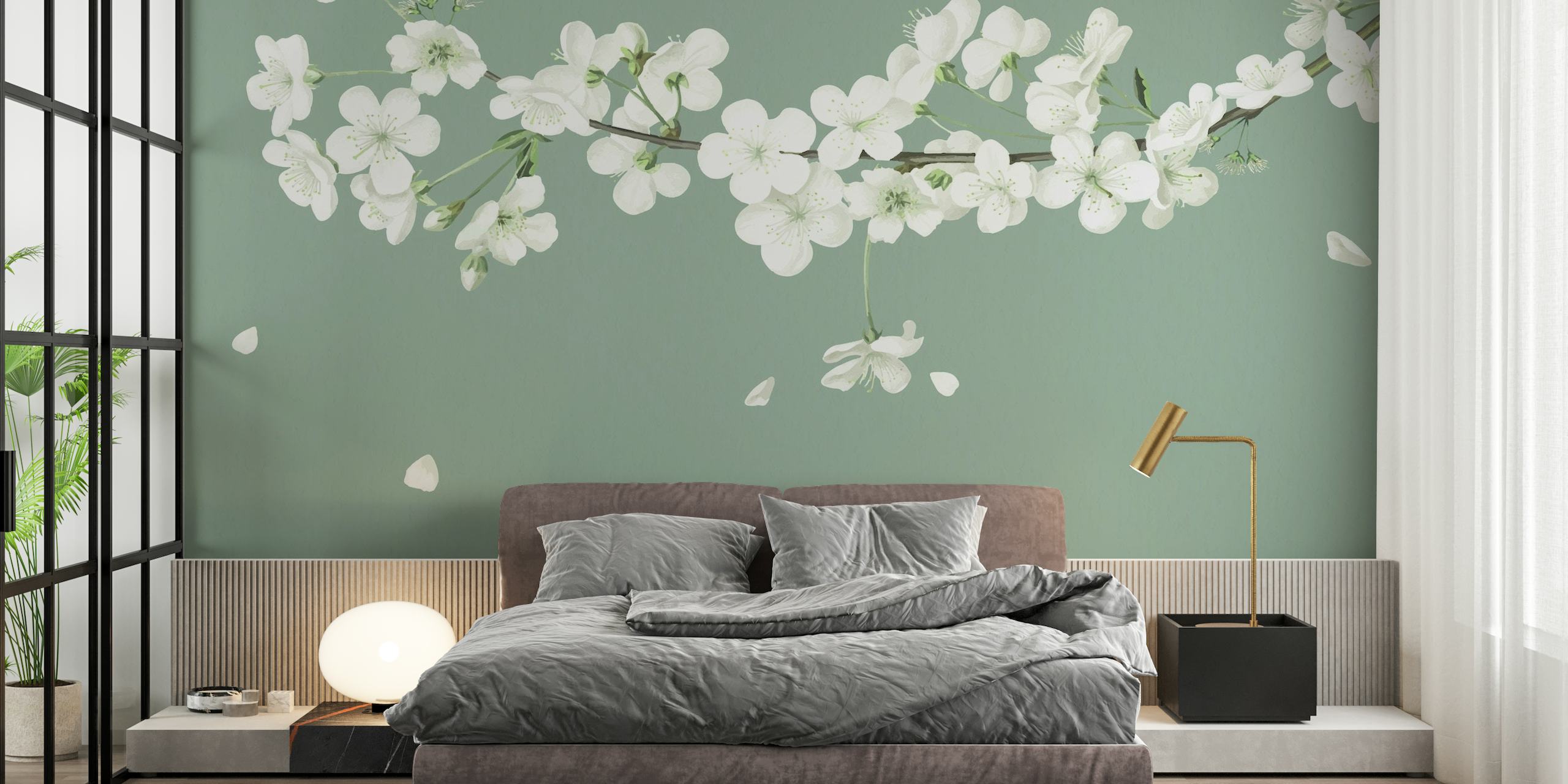 FLOWERS SPRING GREEN wallpaper