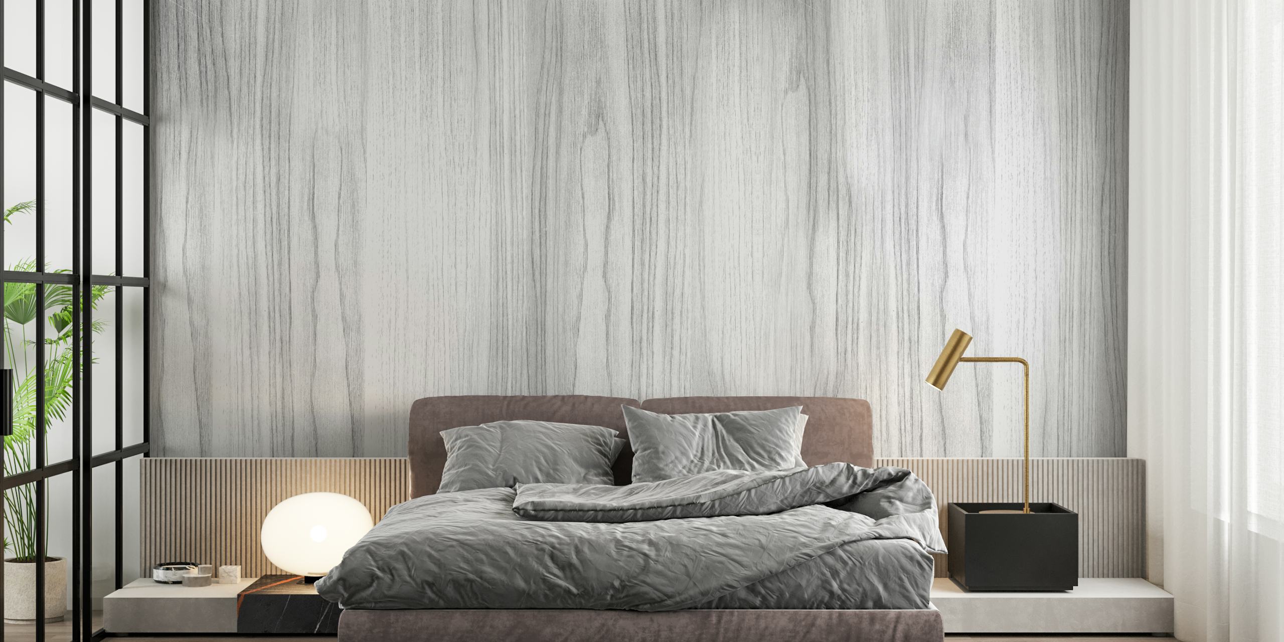 White wood surface wall mural with a detailed and textured design