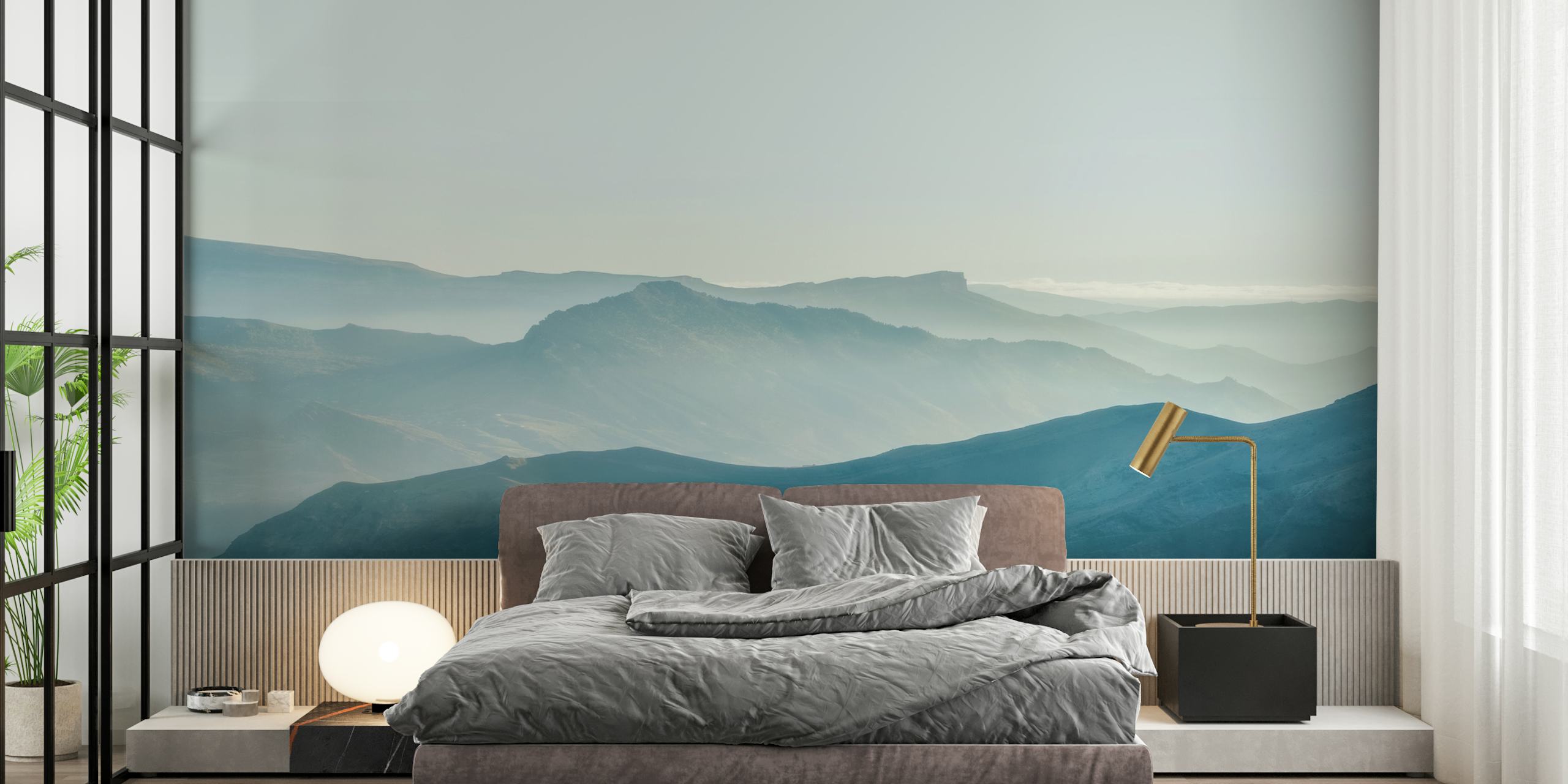 Mountain Mist Sky wallpaper in a room