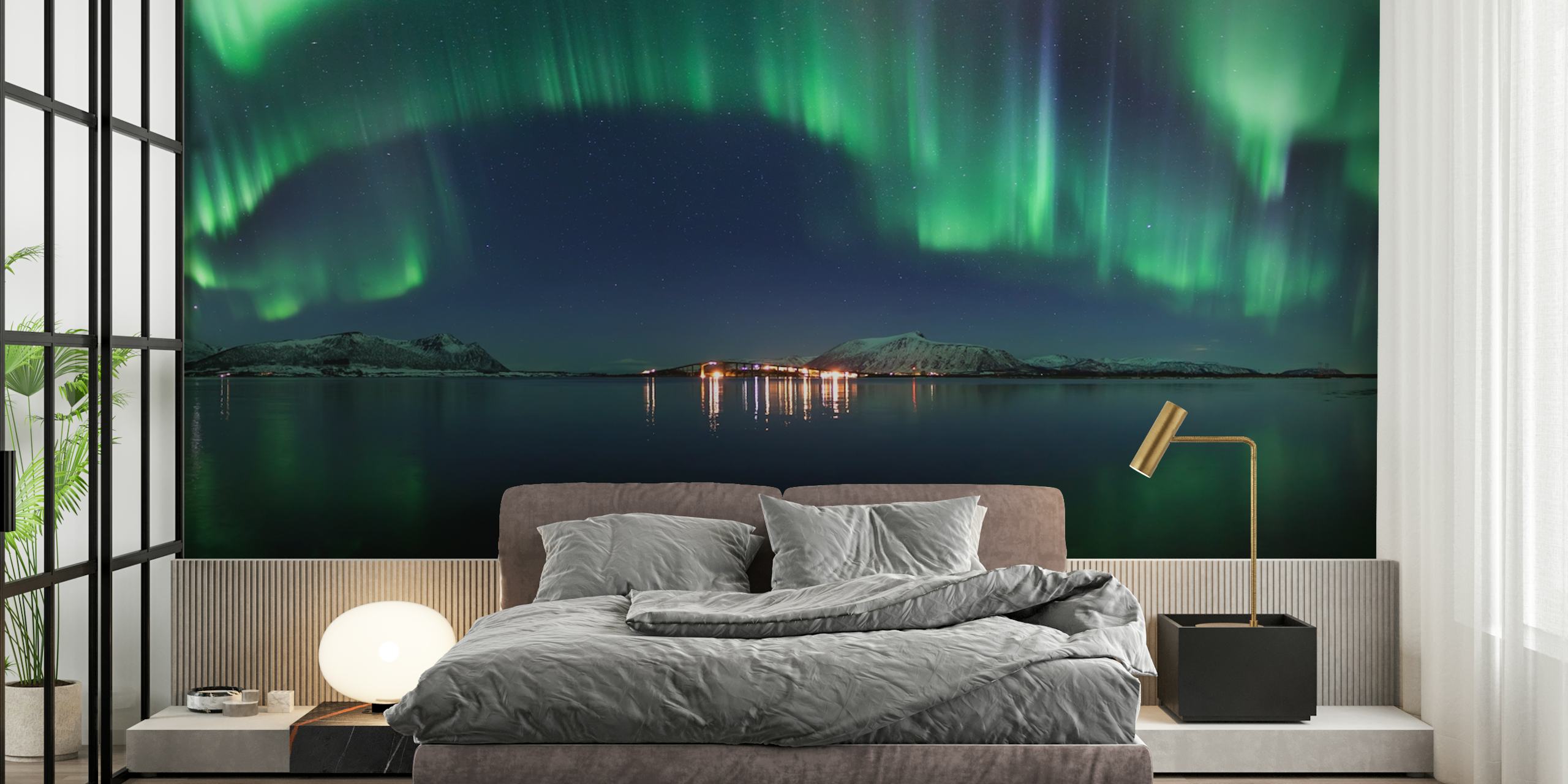 Design de papel de parede Magical Night em um quarto