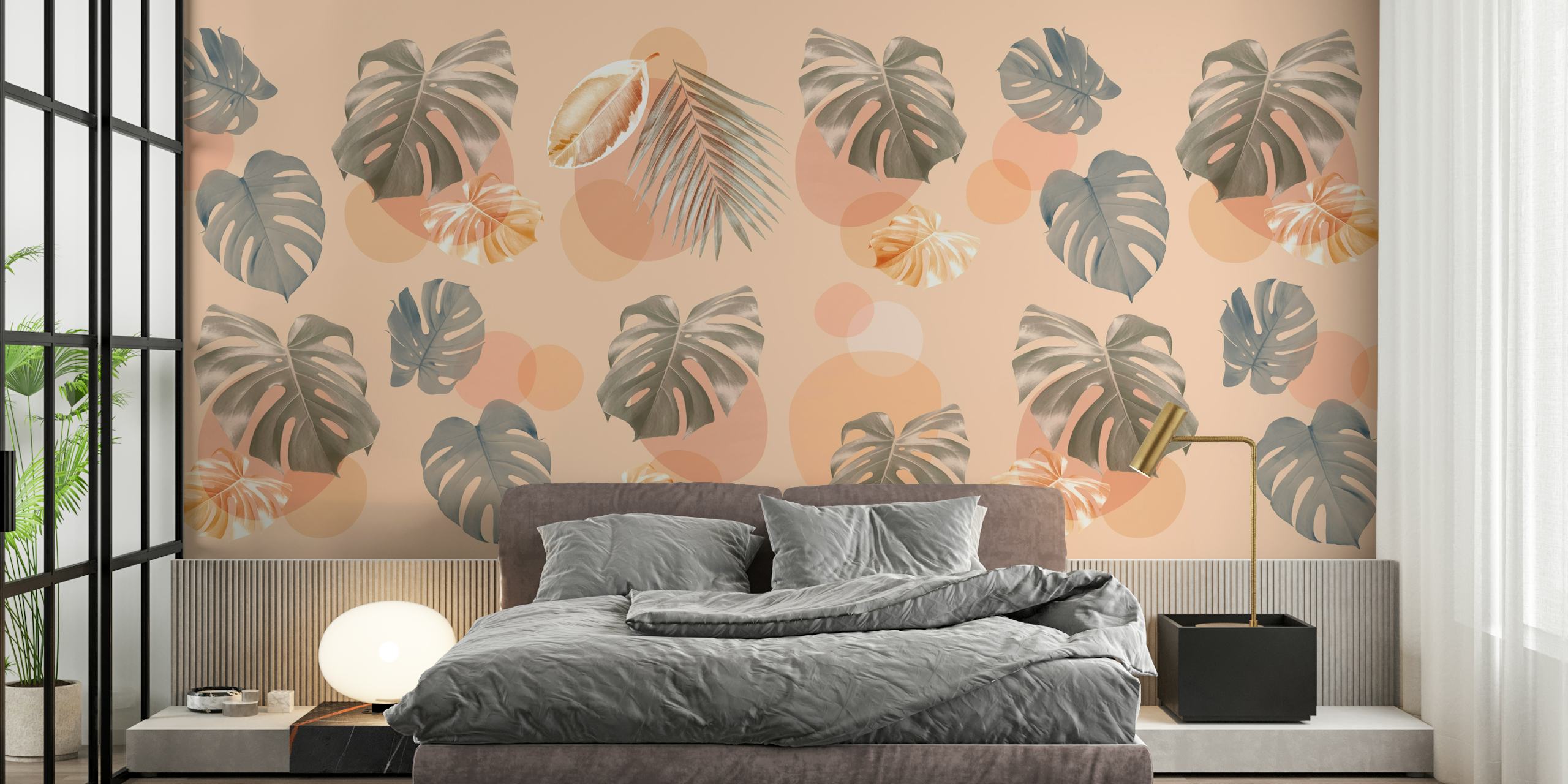Design della carta da parati Floral boho 4 in una stanza