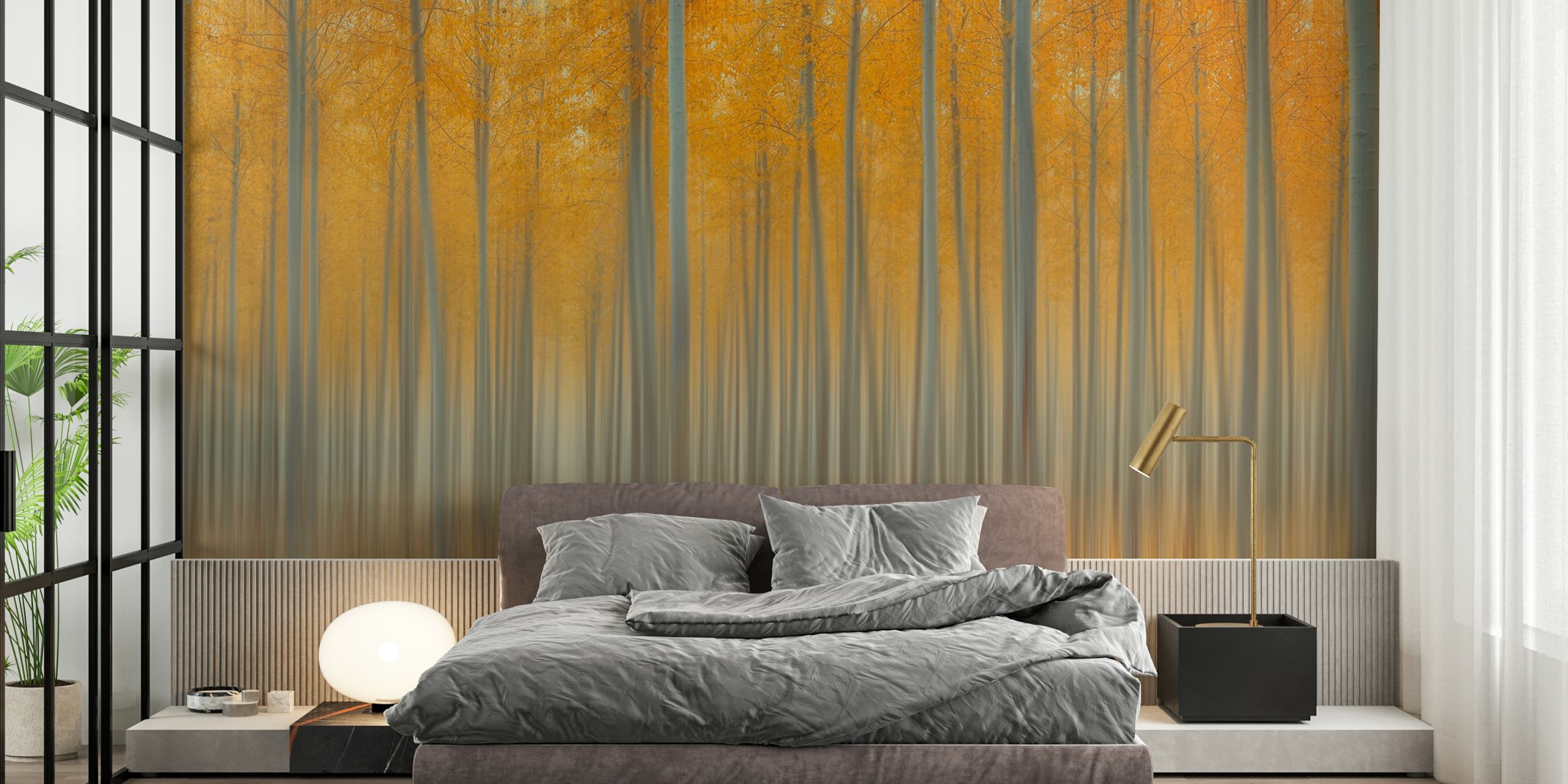 Fototapeta Autumn Delight ze złotymi i bursztynowymi odcieniami jesiennych drzew