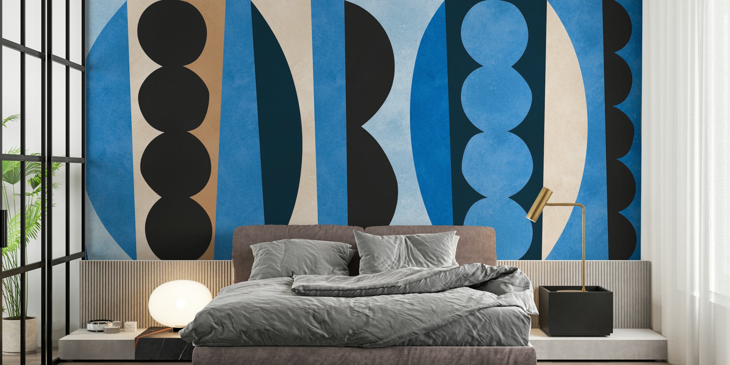 Tribal pattern wallpaper i ett stiligt rum