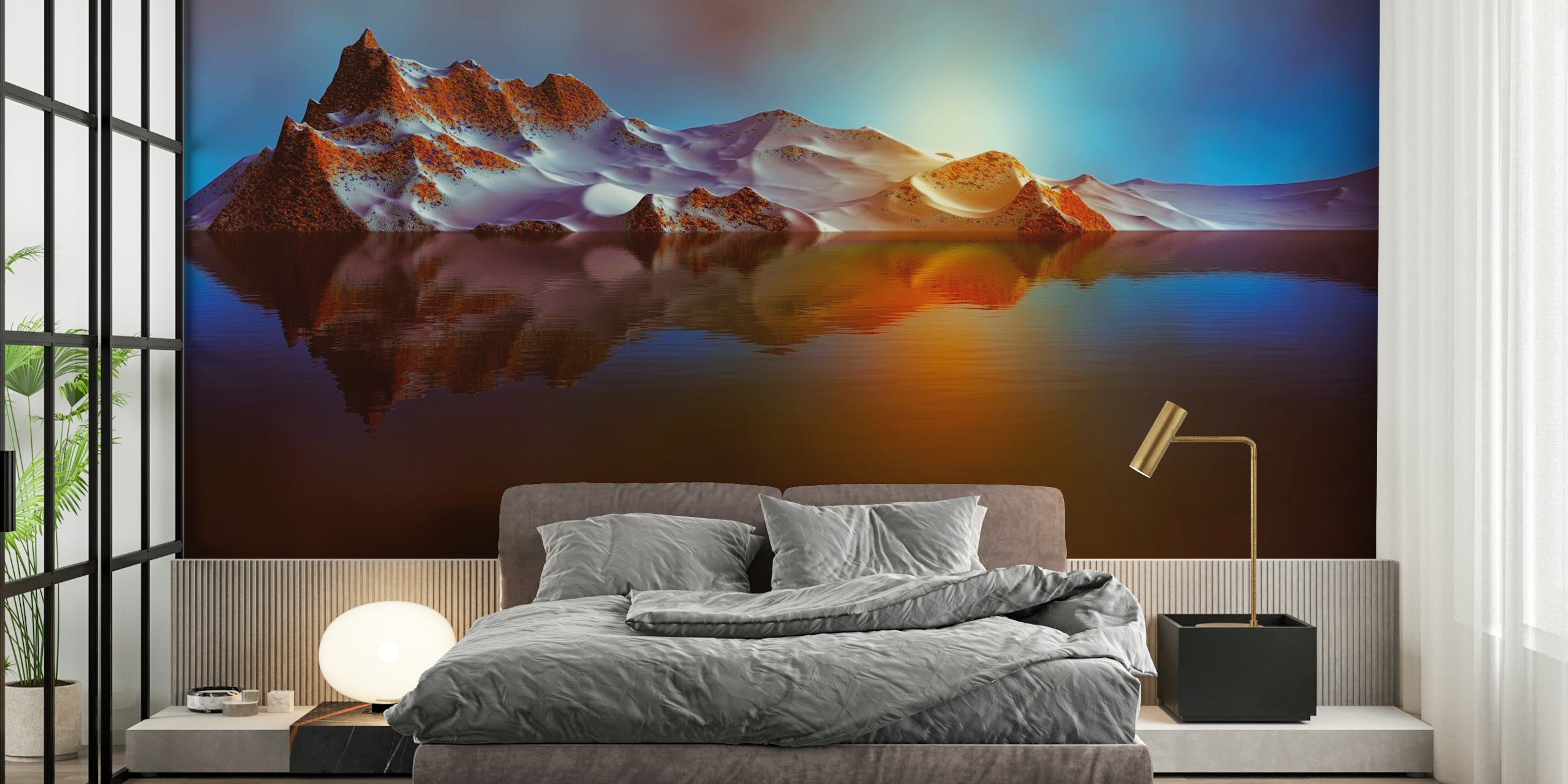 Majestic Mountain behang getoond in een kamer