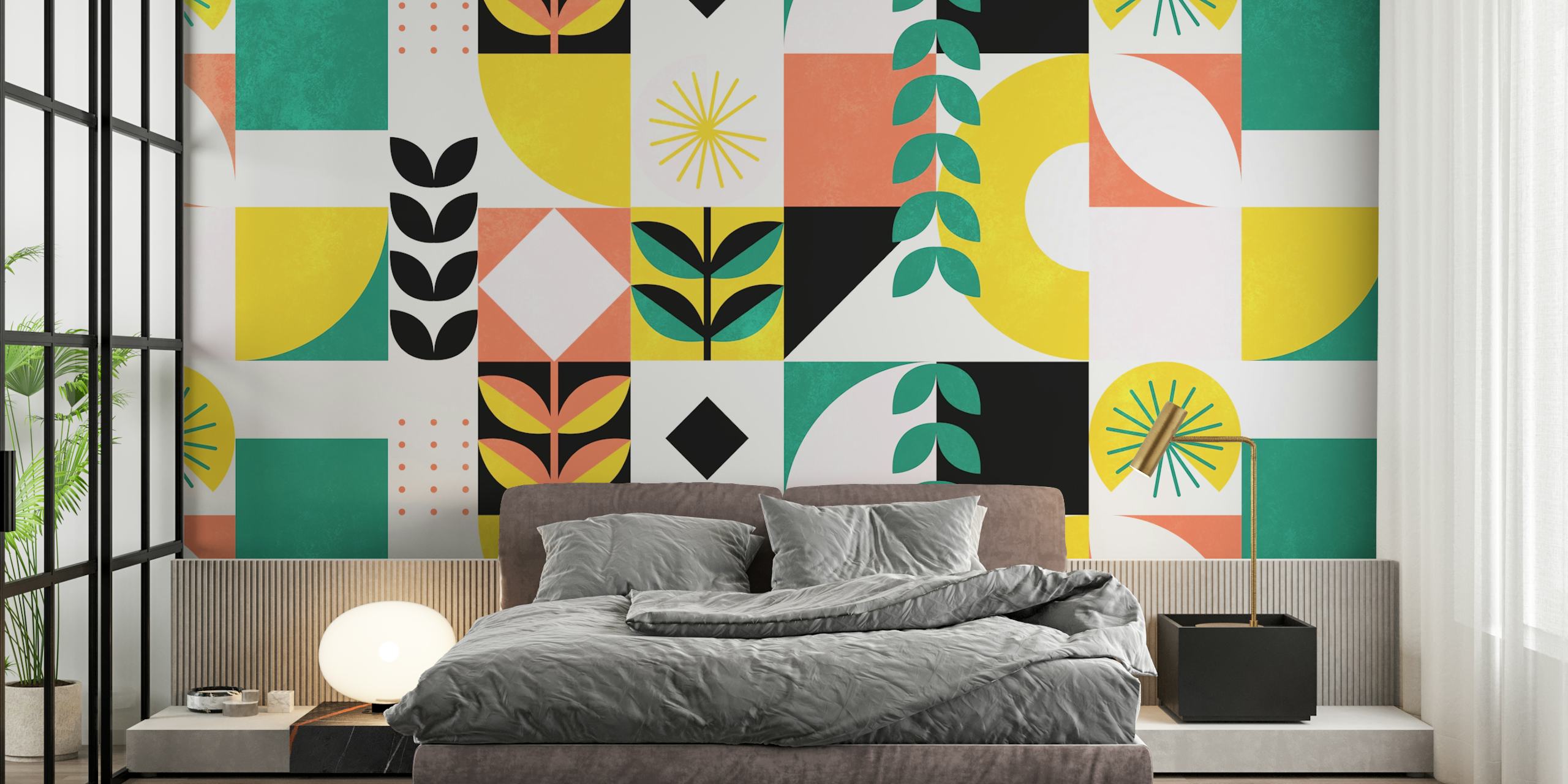 Tapeta Mid Century Bauhaus Mosaic V Místnosti