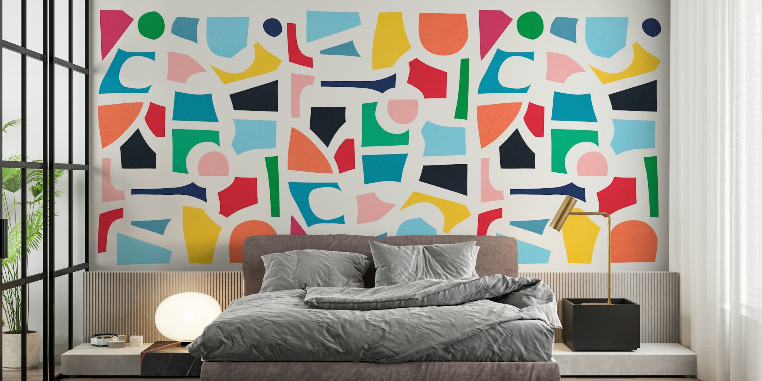 Design de papier peint Geometric collage dans une pièce