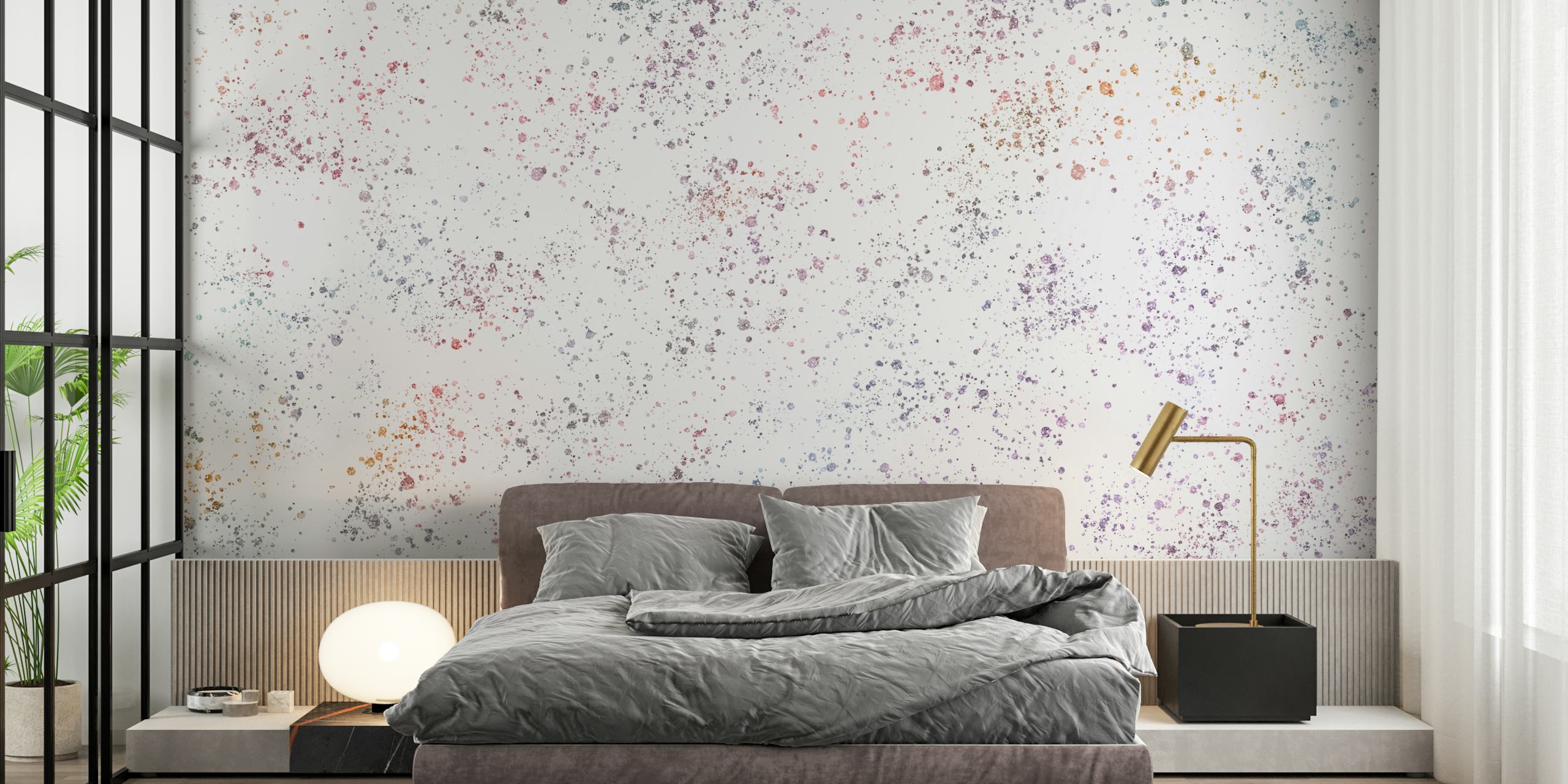 Colorful rainbow glitter watercolor splashes wallpaper