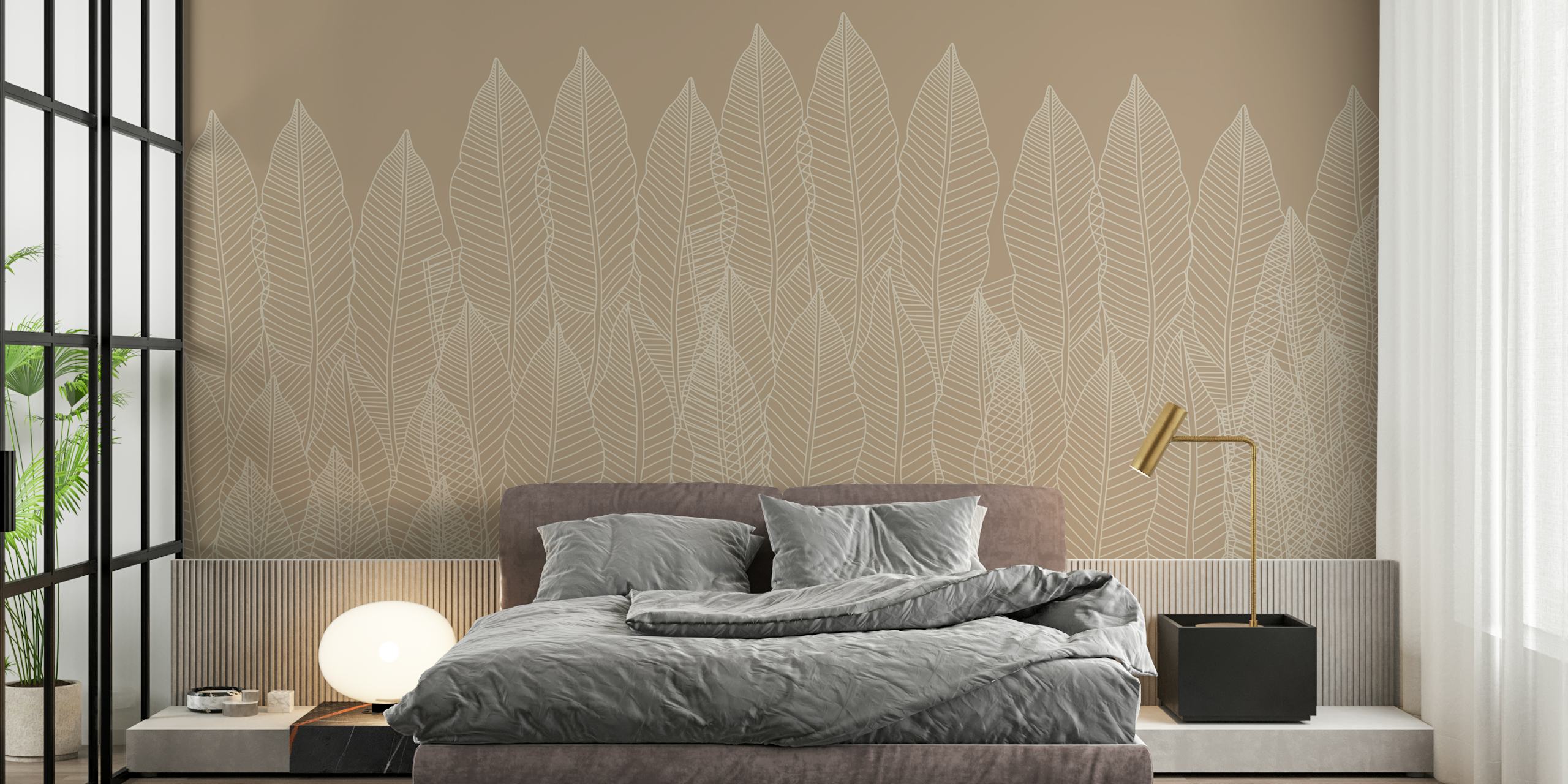 Luxury Palms Sand wallpaper in een kamer