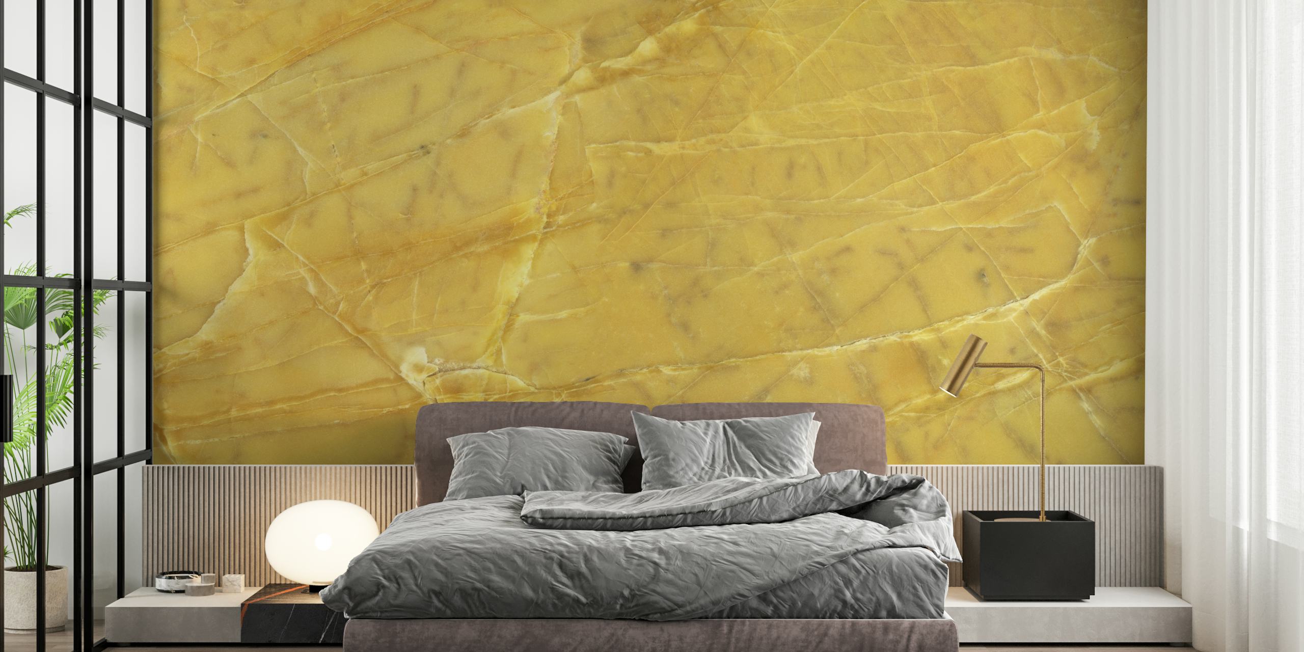 Gold Yellow Natural Stone Textures tapet i et rum