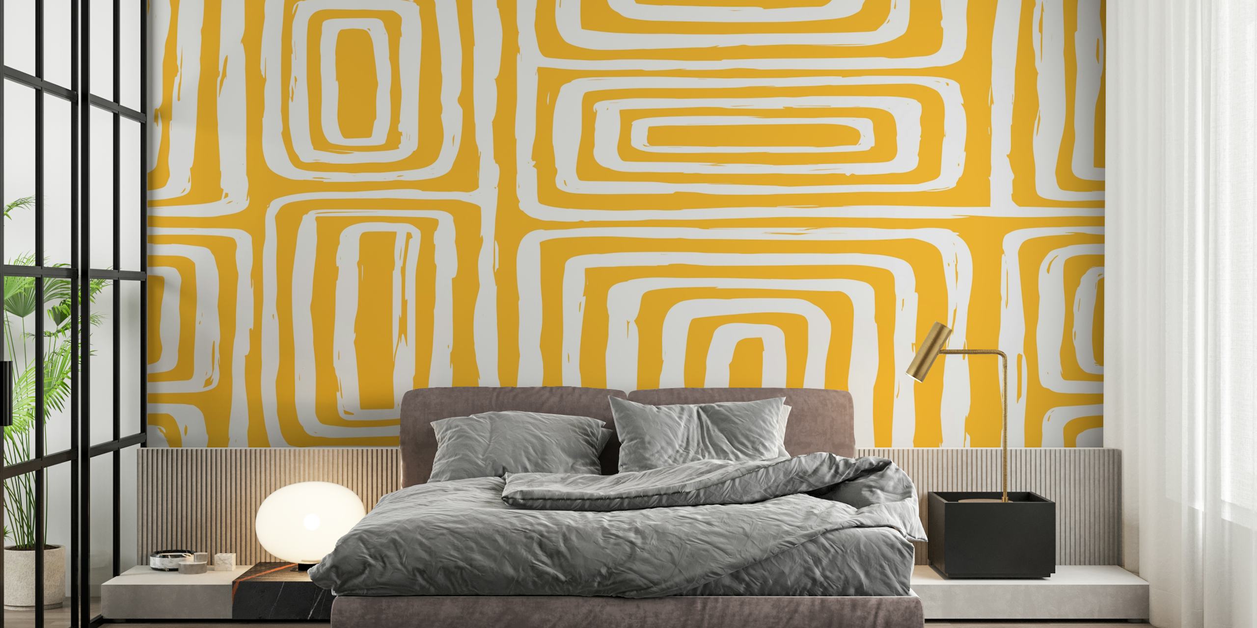 Abstract Garden Yellow tapeta v pokoji