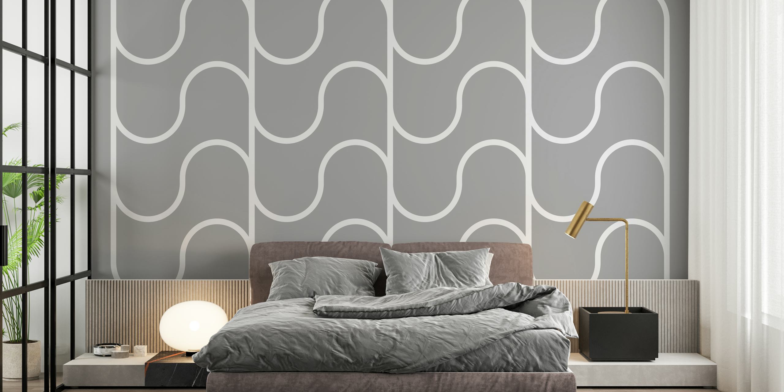 Modern Wavy Elegance tapetti huoneessa