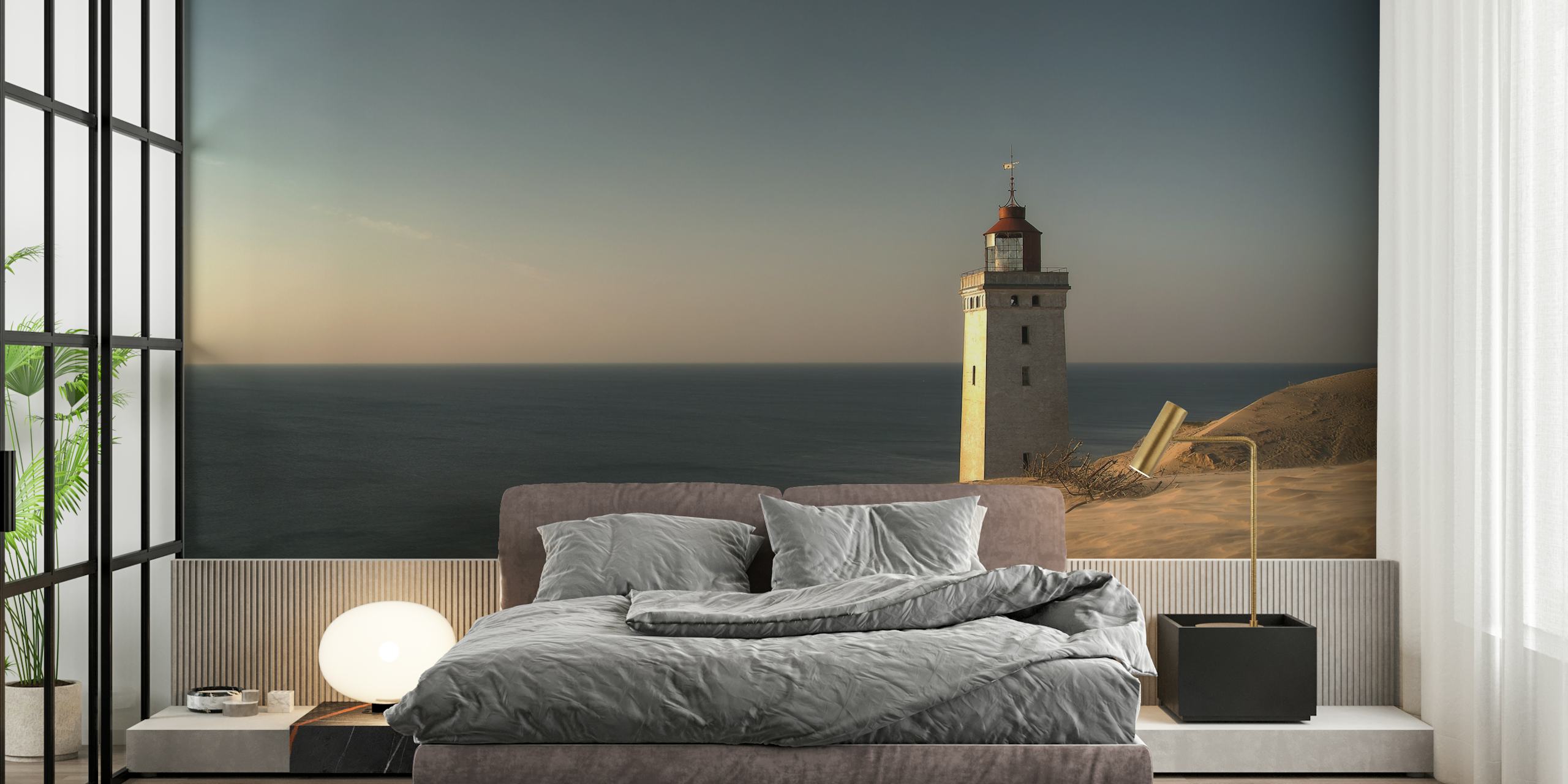 Lighthouse wallpaper in a room