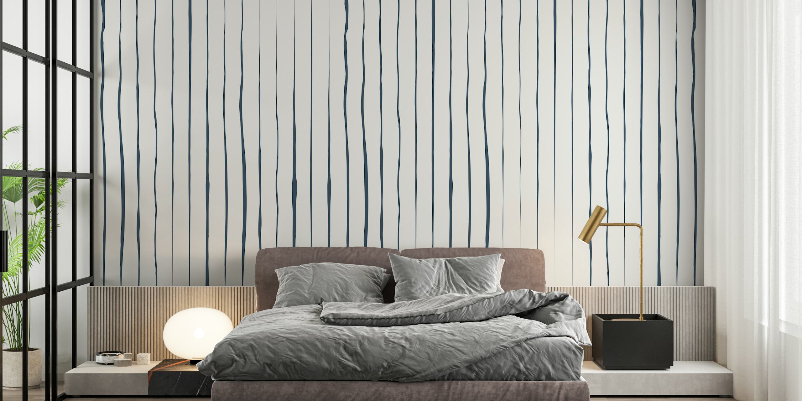 Blue striped design on a light background wallpaper