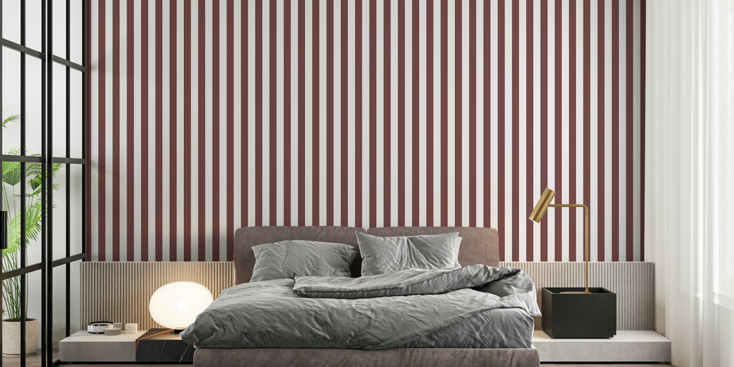 Stripes Scandinavian Mahogany tapet i et rum