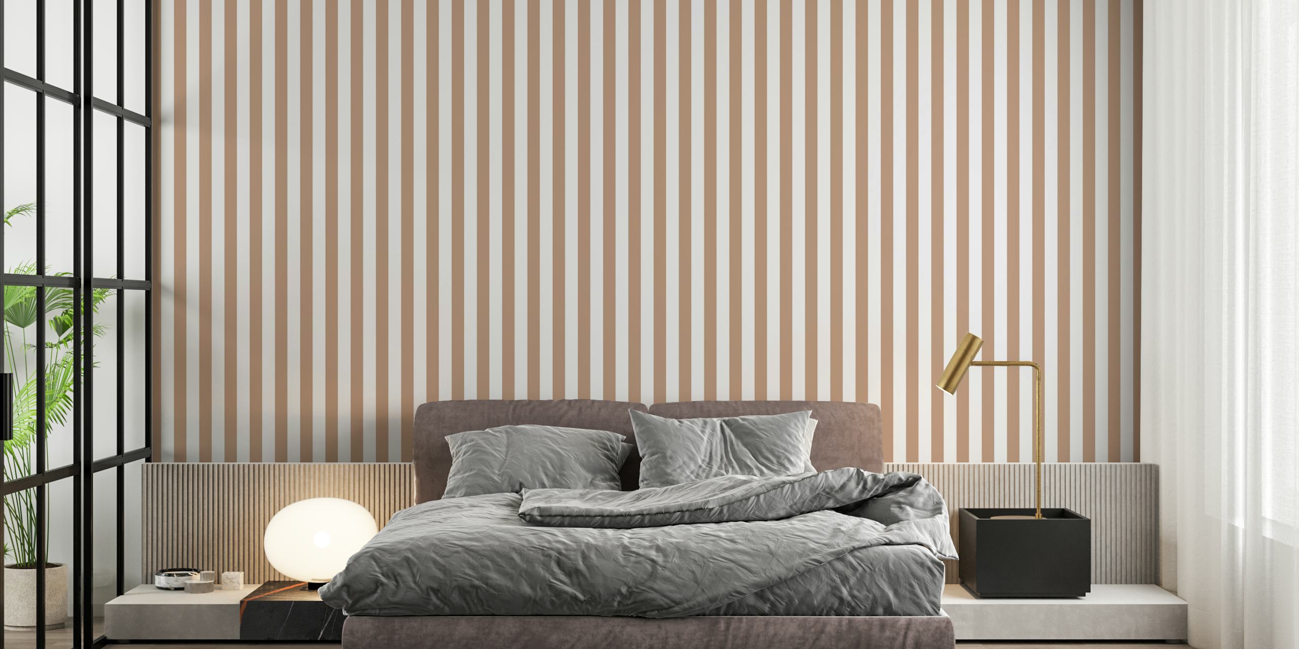 Stripes Scandinavian Fendi wallpaper in a room