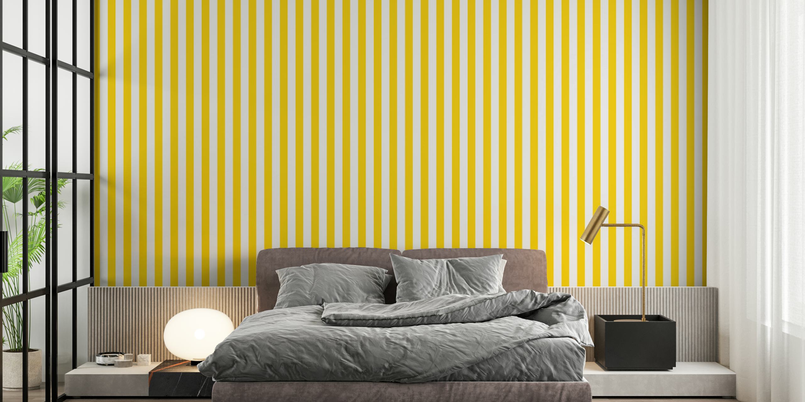 Stripes Scandinavian Yellow tapeta v místnosti