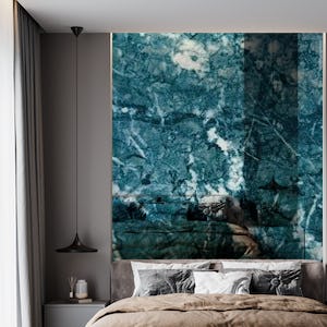 Teal Blue Marble Glam 1