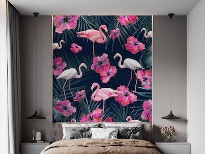 Flamingo Hibiscus Jungle 1