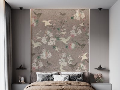 Vintage chinoiserie birds and blossom
