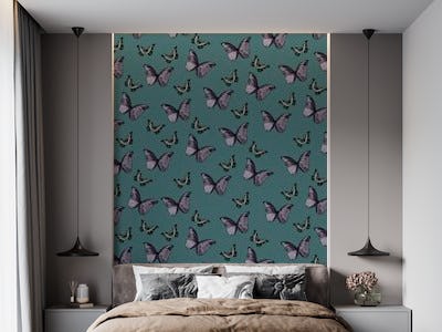 Teal Lavender Butterfly 1