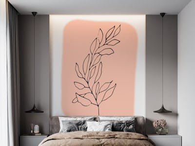 Minimal Line Art Leaf