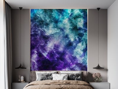 Purple Teal Galaxy Marble 1