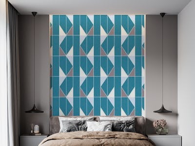 Triangle Pattern Teal White