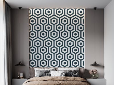 White Grey Hexagon Pattern
