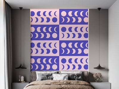 Moon Phases Pink and Blue