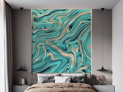 Turquoise Rose Gold Marble 1