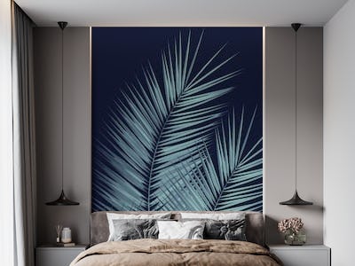 Blue Palm Leaves Cali Vibes 1