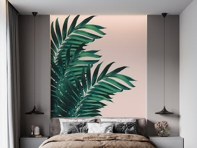 Palm Leaves Tropical Blush1