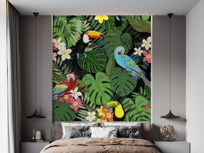 Tropical forest and birds