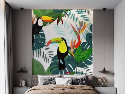 Toucan and bird of paradise