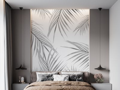 Palm Leaves Dream Soft Gray 1