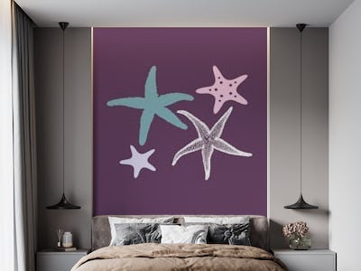 Dark Violet Sea Stars Pattern
