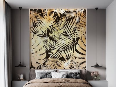 Tropical Gold Jungle Leaves