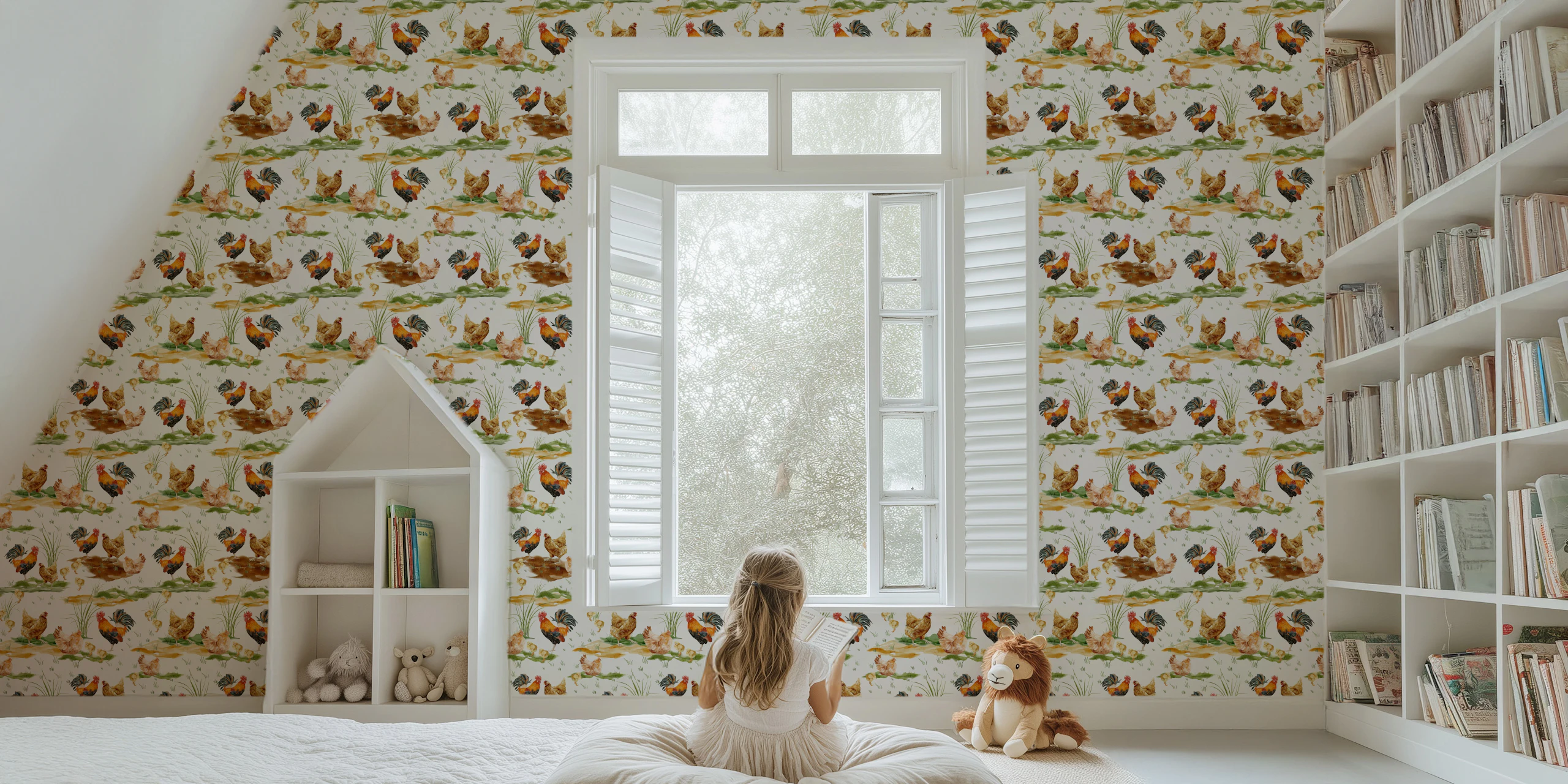 Chicken Farm Nursery Wallpaper
